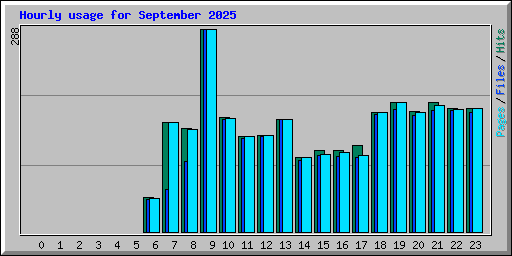 Hourly usage for September 2025