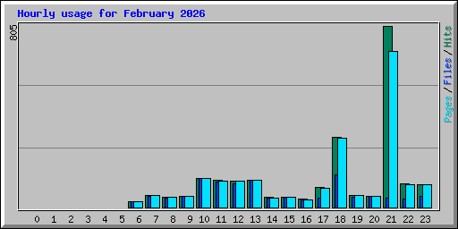 Hourly usage for February 2026